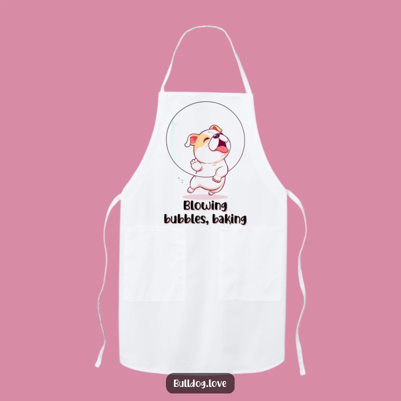 Funny Bulldog Bubble Chase Apron - Cook with Playful Spirit
