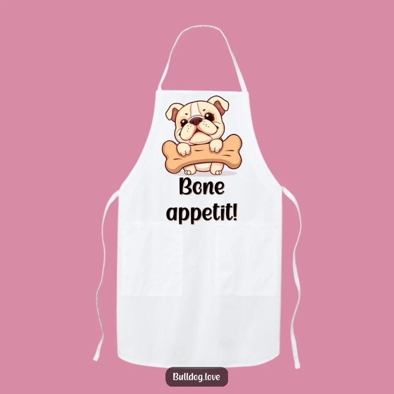 Funny Bulldog Apron: Cheeky Chef Pup, Hilarious Kitchen Wear, Perfect Gift for Cooks!