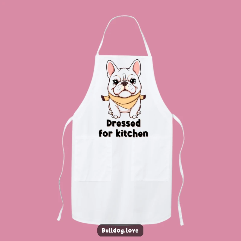 Funny Bulldog Scarf Apron: Keep Clean with Determined Canine Culinary Style Gift
