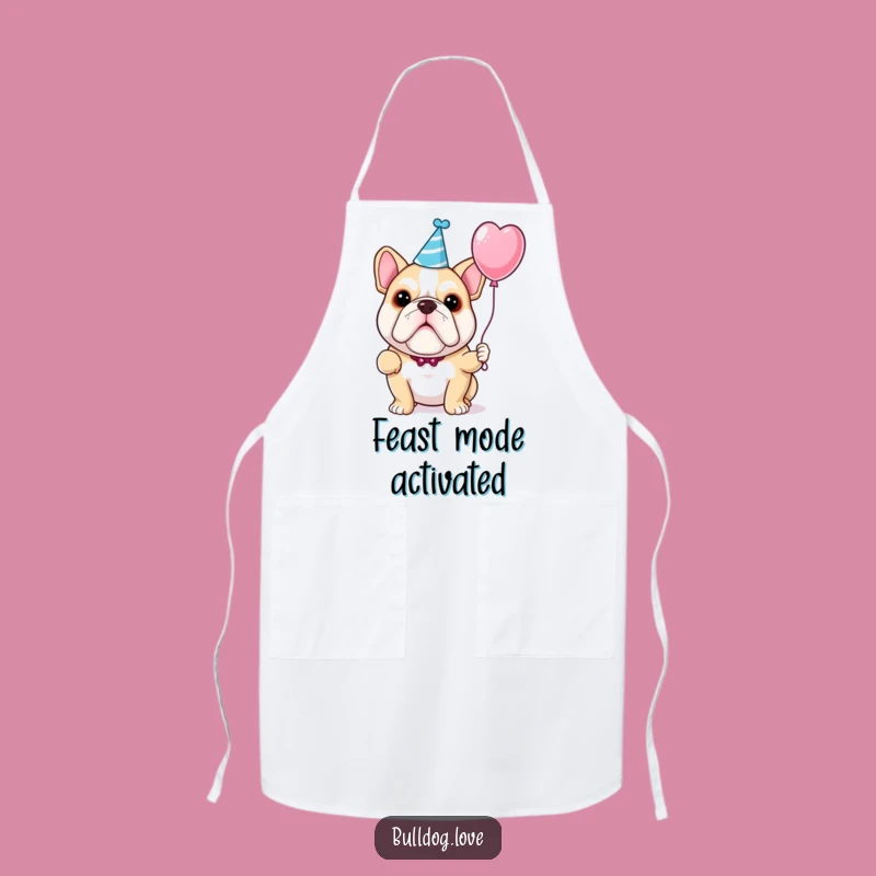 Funny Bulldog Party Apron: Festive Chef Dog, Perfect Kitchen Gift