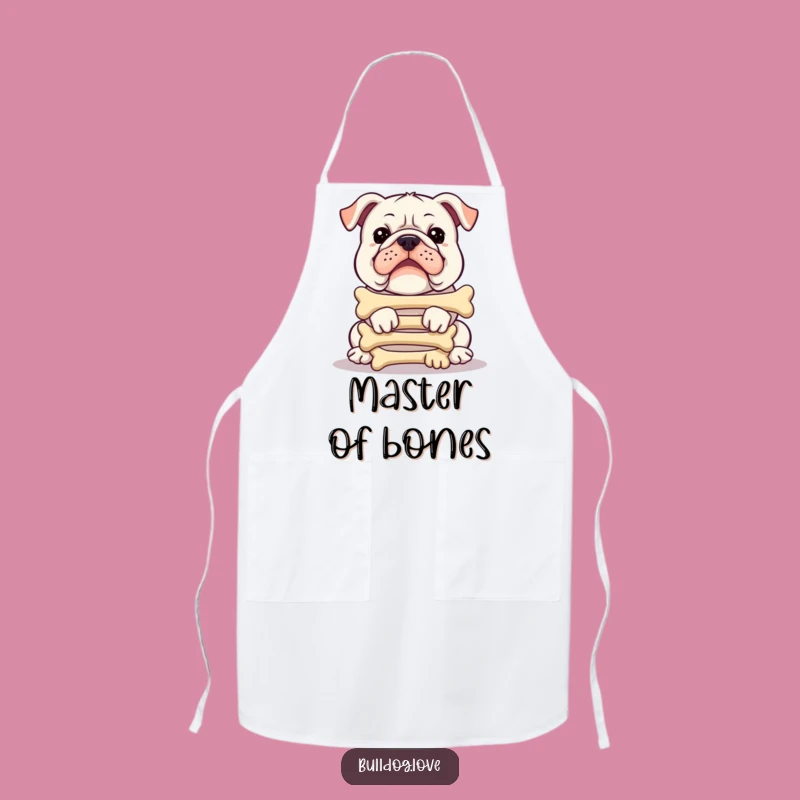 Funny Bulldog Bone Stacker Apron: Hilarious Kitchen Companion