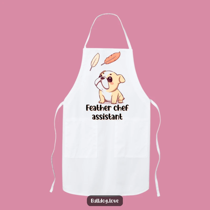 Funny Bulldog Feather Dream Apron: Whimsical Kitchen Style