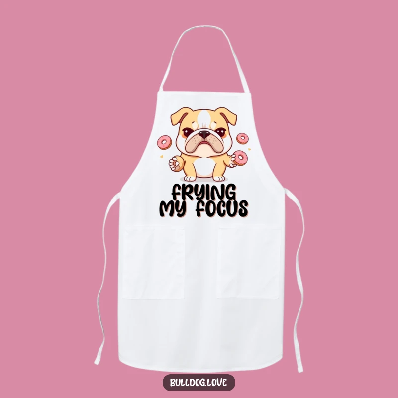 Funny Juggling Bulldog Apron: Stressed Pup Donuts Chef Gear, Hilarious Kitchen Gift