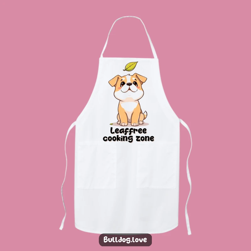 Funny Solid Dog Apron: Amused Leaf Watcher, Kitchen Whimsy Gift