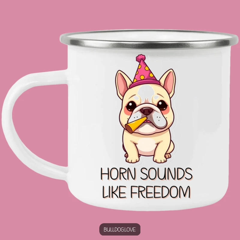Funny Bulldog Party Camping Mug: Festive Outdoor Drinkware for Hilarious Adventures