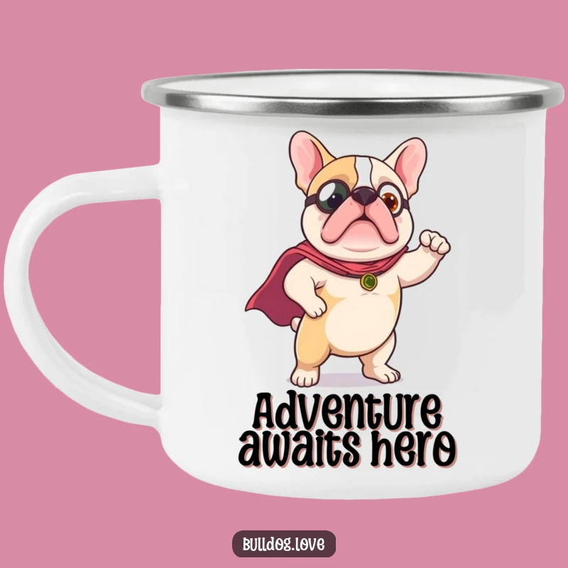 Funny Hero Bulldog Camping Mug - Durable & Adorable Crusader Drinkware, Great Gift