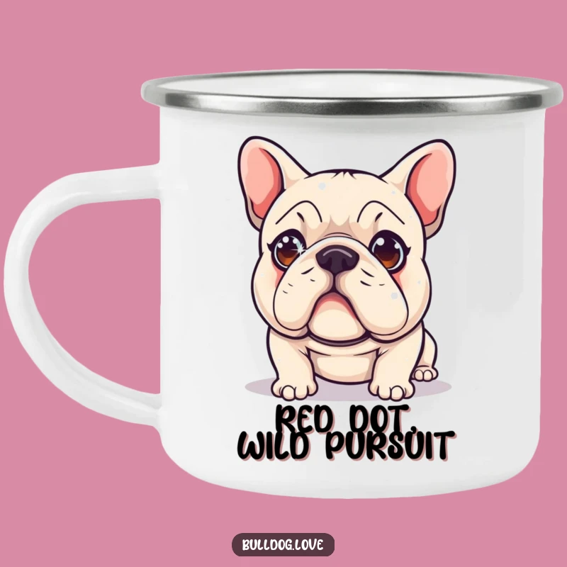 Funny Laser Dot Bulldog Camping Mug - Durable & Hilarious Outdoor Drinkware, Great Gift