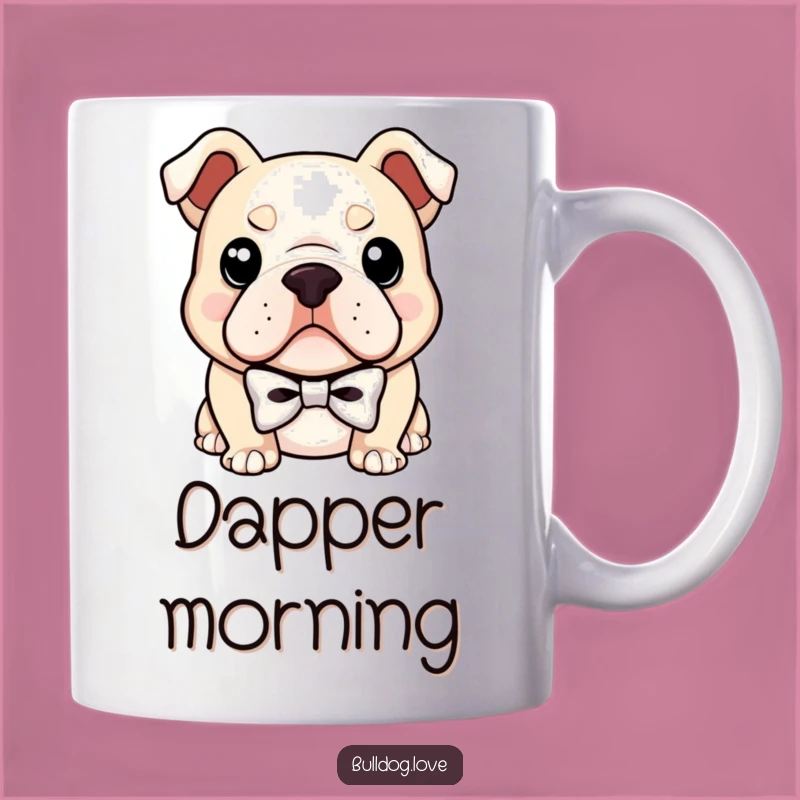 Funny Bulldog Bowtie Mug: Sophisticated Pup for Dapper Coffee Lovers
