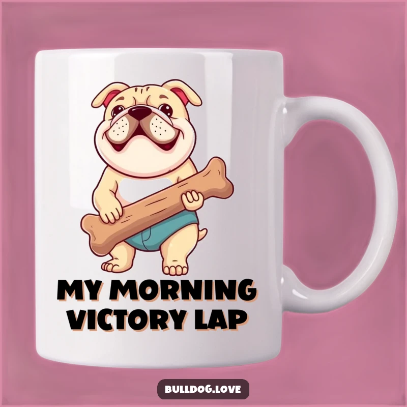 Funny Bulldog Bone Mug: A Happy Dog Gift for a Cheerful Companion