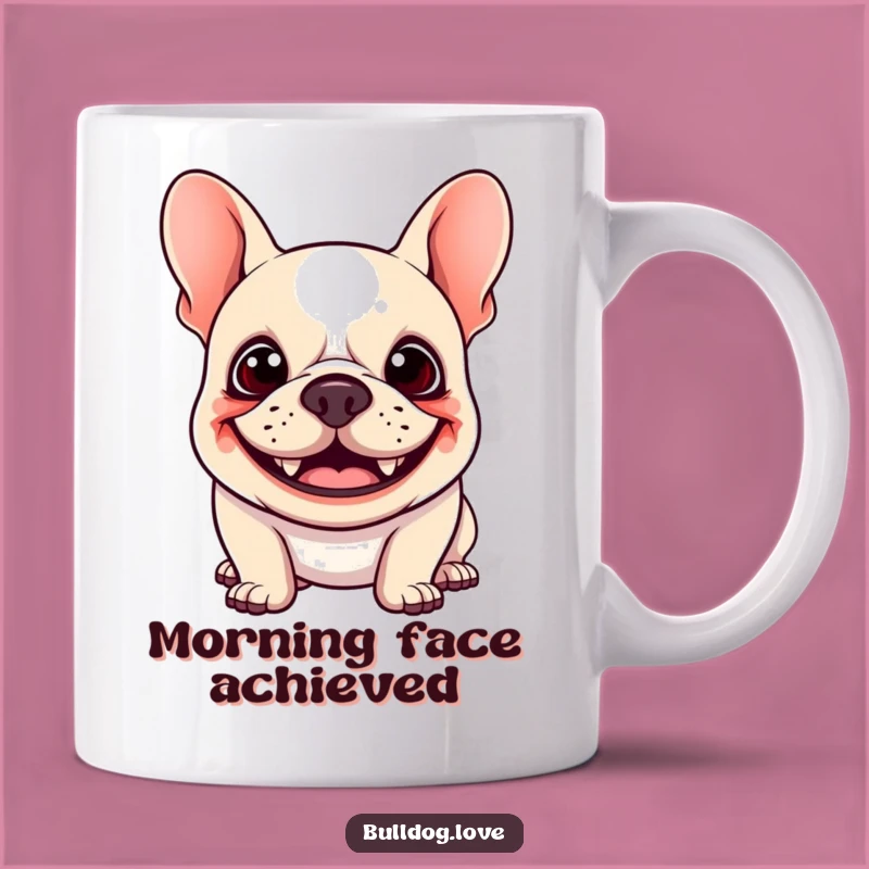 Funny Kawaii Bulldog Mug - Goofy Grin Floppy Ears, Perfect Hilarious Gift