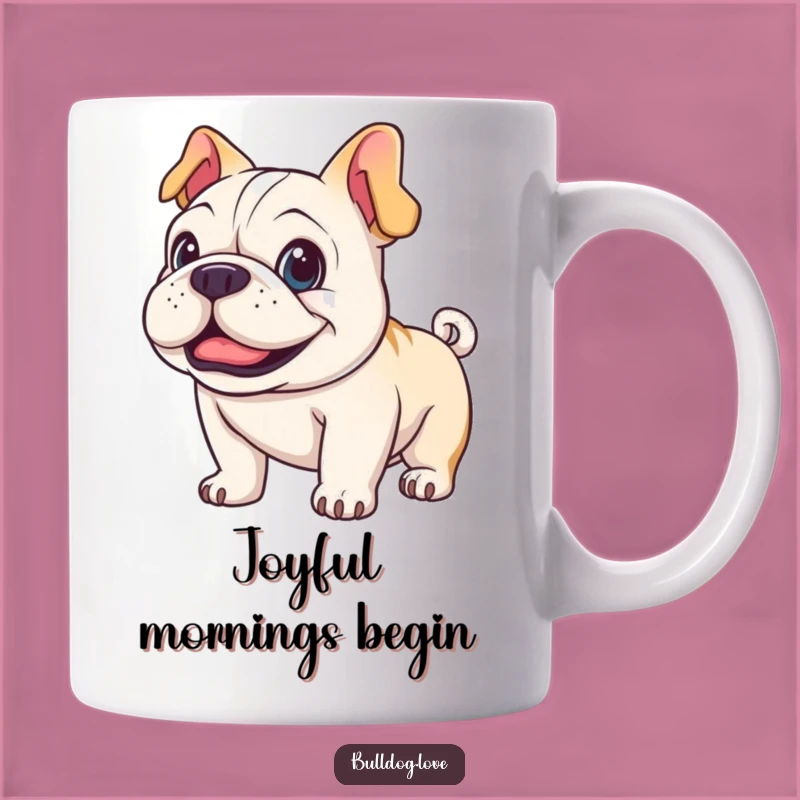 Happy Wagging Bulldog Funny Mug Gift - Joyful Dog Lover Present