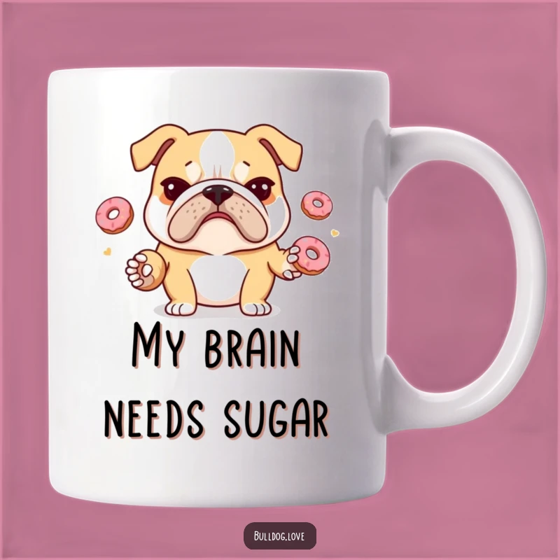 Funny Juggling Bulldog Mug: Stressed Pup & Donuts, Hilarious Stress Relief Gift for Him