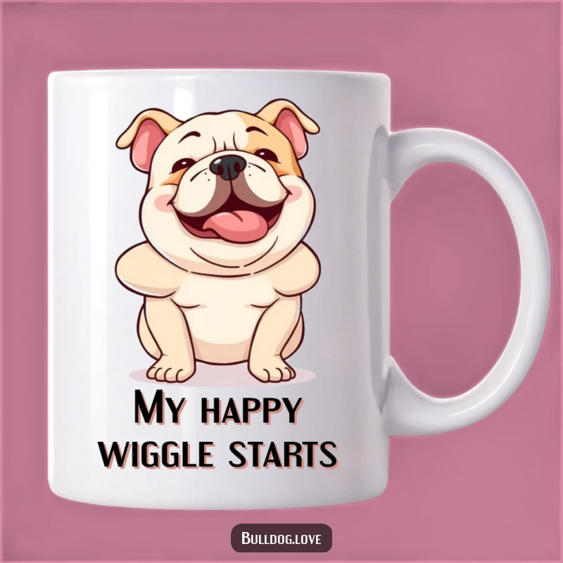 Funny Bulldog Wiggle Mug: Hilarious Dog Art, Perfect Gift for Dog Lovers
