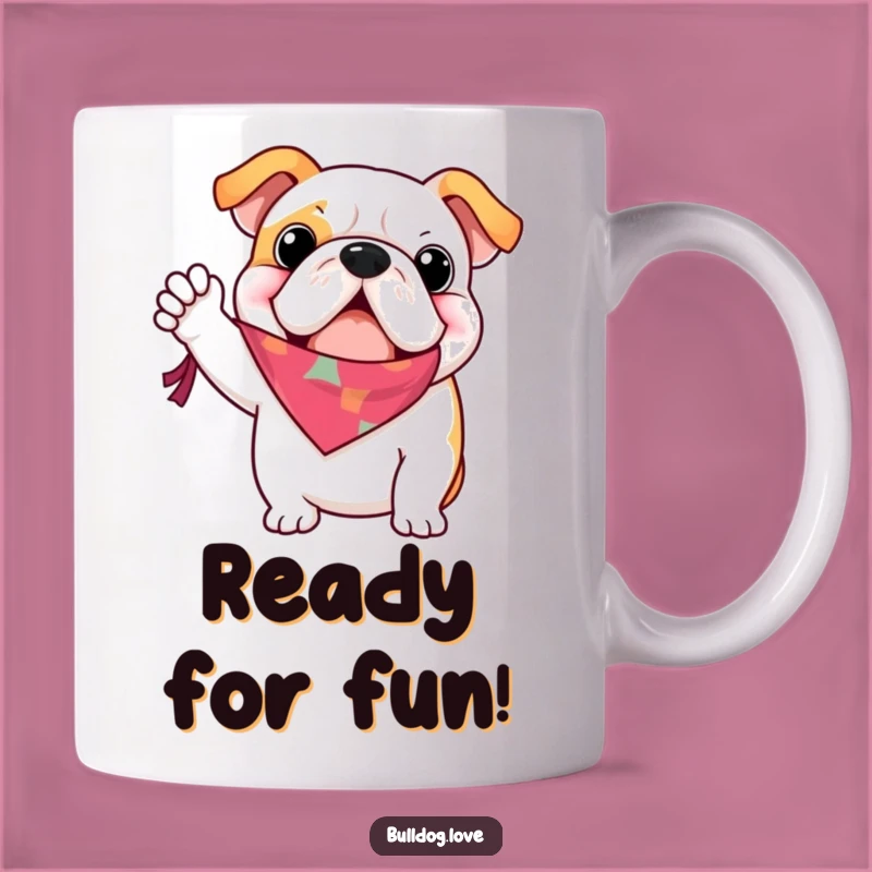 Funny Bulldog Bandana Wave Mug: Hilarious Greeting Gift for Friends