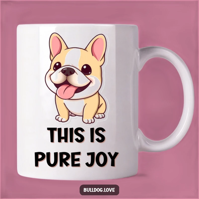 Funny Kawaii Bulldog Smile Mug - A Hilarious Gift for Happy Dog Lovers!
