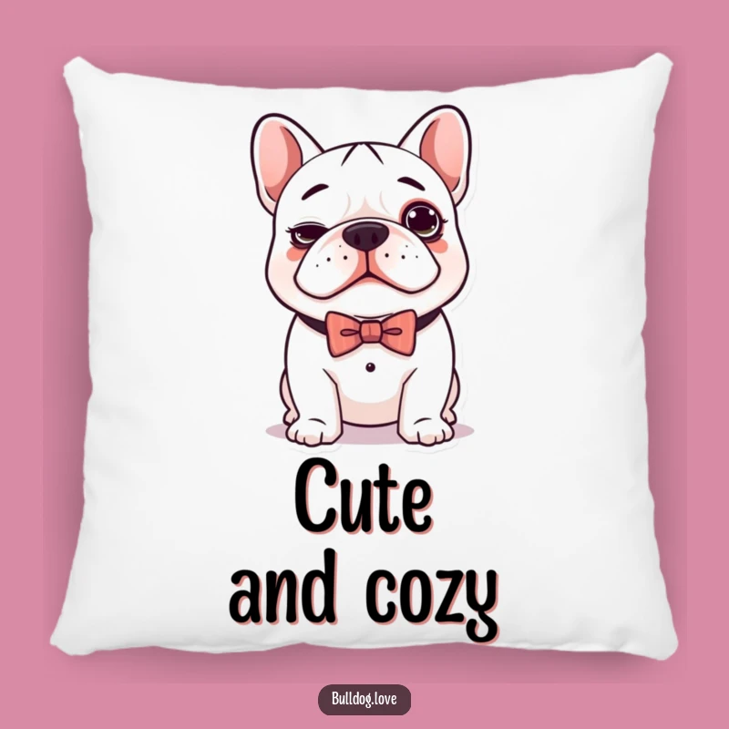Funny Kawaii Bulldog Bow Tie Pillow - Cozy Comfort with Cute Style