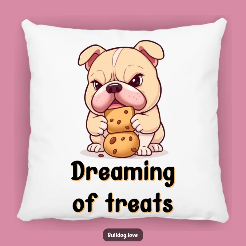 Funny Determined Bulldog Treat Balance Pillow: Soft Comfort Decor