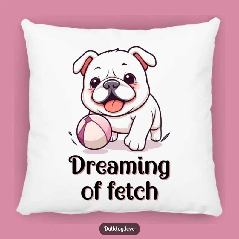 Funny Kawaii Bulldog Pillow - Chasing Ball, Comfy & Playful Gift