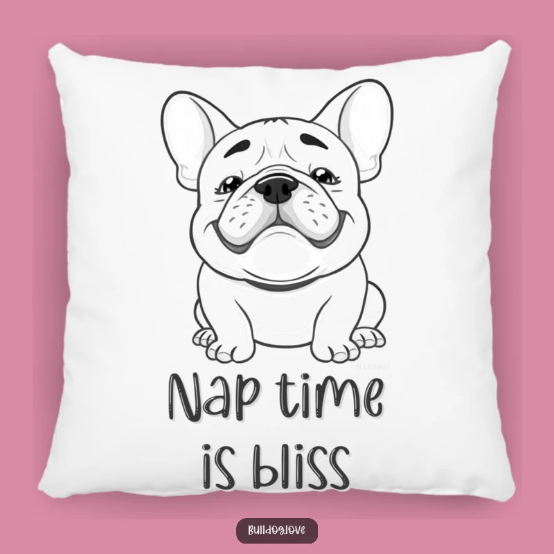 Funny Kawaii Bulldog Pillow: Goofy Grin Floppy Ears Cozy Gift