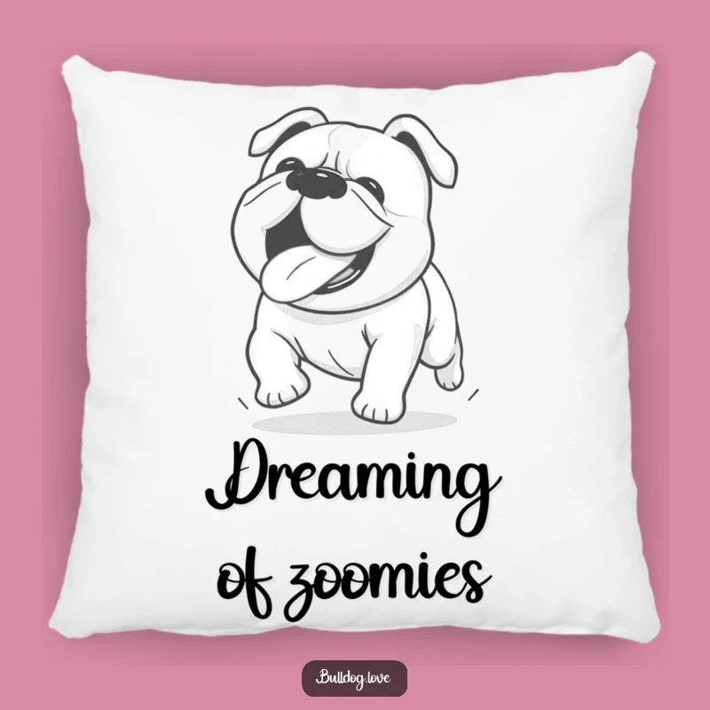 Funny Kawaii Bulldog Pillow: Tongue Out Running Comfort Gift