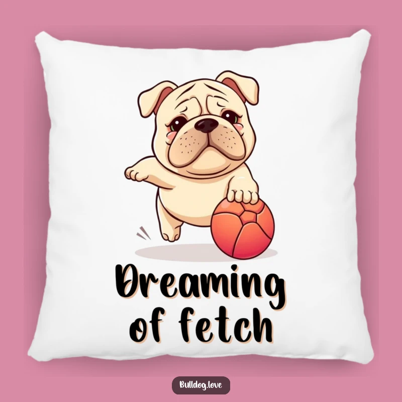 Funny Stocky Dog Pillow: Wrinkled Face Ball Chase Cushion, Comfy & Hilarious Gift