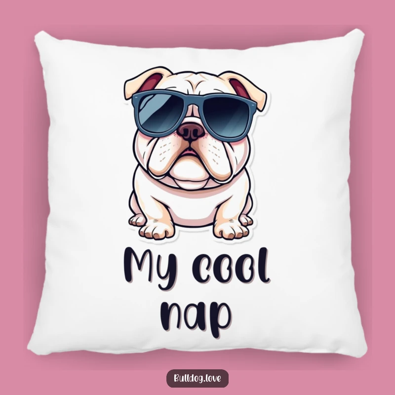 Funny Bulldog Sunglasses Pillow: Cool Comfort and Laid-back Decor