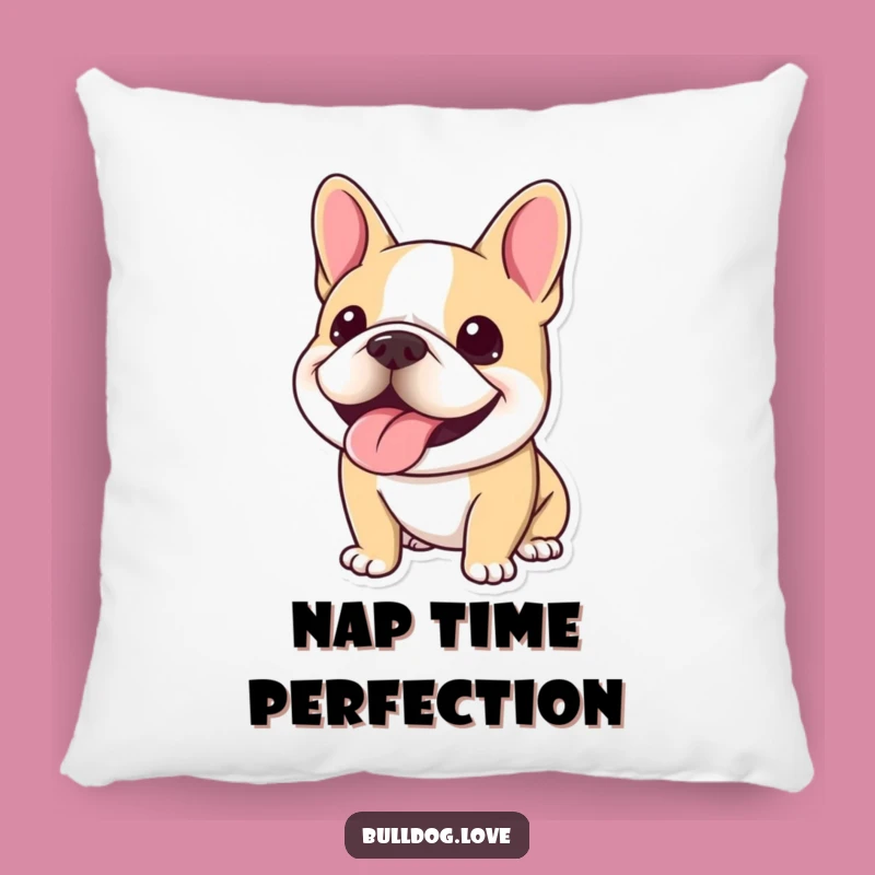 Funny Kawaii Bulldog Smile Pillow - Huggable Happiness and Comfy Cuteness!