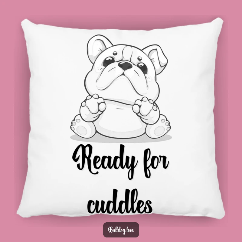 Funny Kawaii Bulldog Pillow: Paws Up Belly Rub Cozy Gift