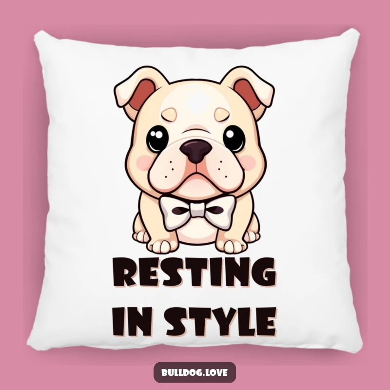 Funny Bulldog Bowtie Pillow: Cozy Comfort with a Smirking Pup
