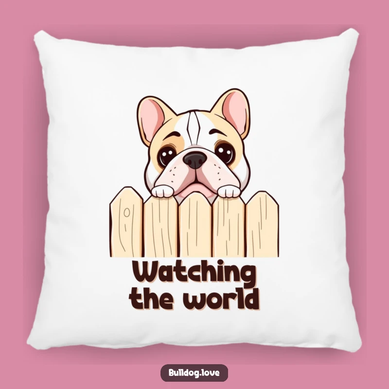 Funny Bulldog Peeking Pillow: Curious Accent, Perfect Cozy Gift