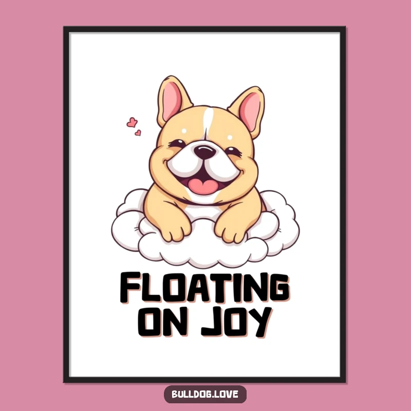 Funny Happy Sigh Bulldog Digital Art - Dreamy Downloadable Print, Perfect Gift