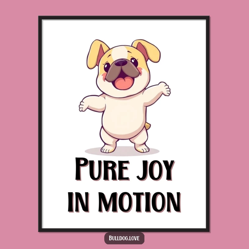 Funny Dancing Bulldog Digital Print: Instant Energetic Art for Your Walls