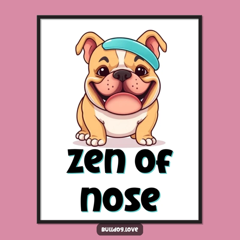 Funny Bulldog Frisbee Digital Print: Goofy Pup Art for Instant Smiles