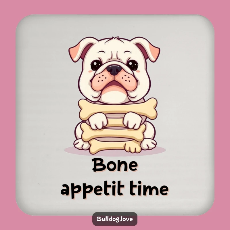 Funny Bulldog Bone Stacker Coaster: Protect Surfaces with Humor