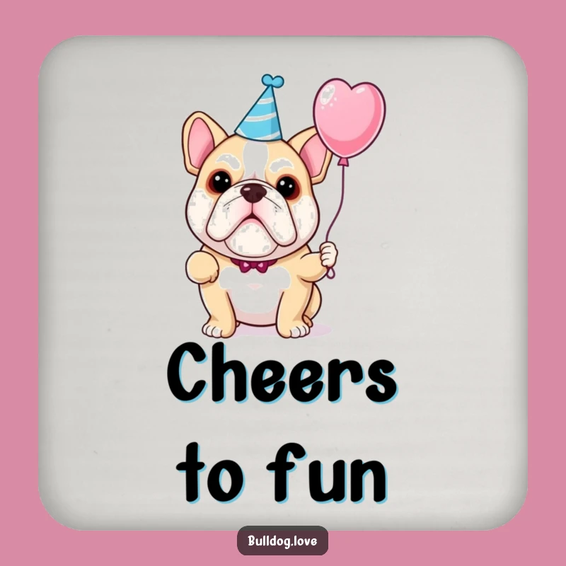 Funny Bulldog Party Coaster: Festive Dog Protection, Perfect Tabletop Gift