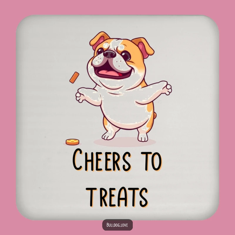 Funny Bulldog Jump Coasters (Set of 4): Protect Surfaces with Playful Canine Energy Gift