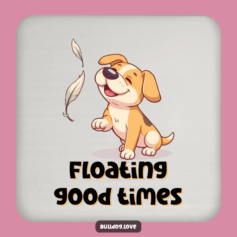 Funny Broad Snout Dog Coaster: Feather Catching Protection, Hilarious Gift