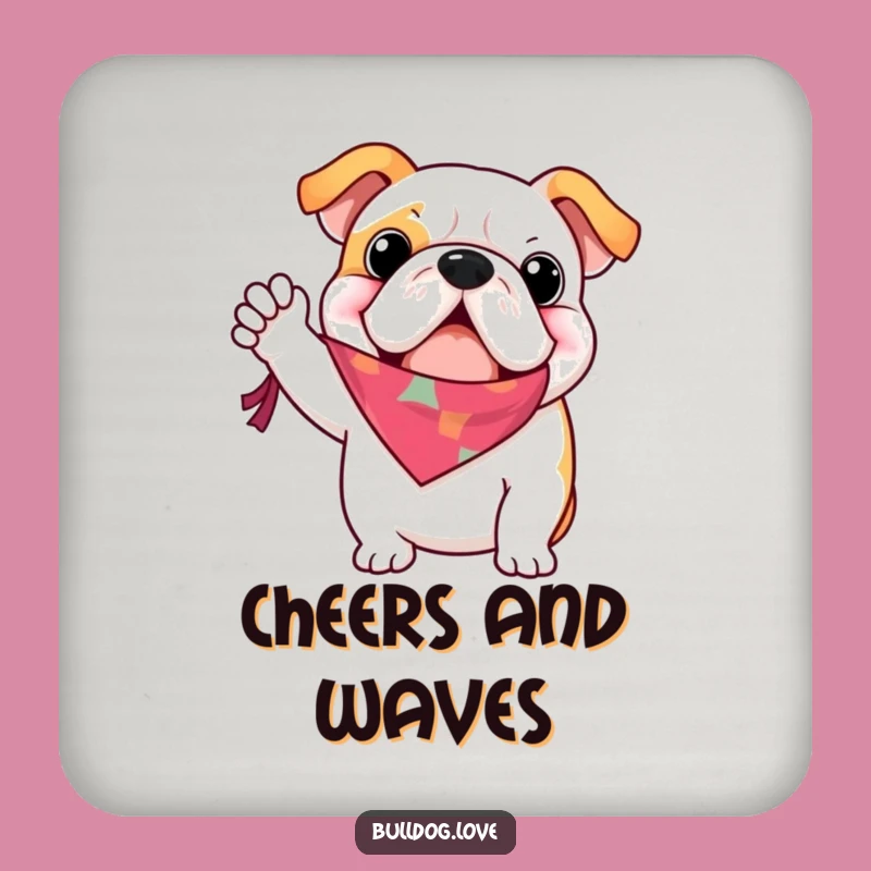 Funny Bulldog Bandana Wave Coaster: Greeting Your Surfaces with Humor