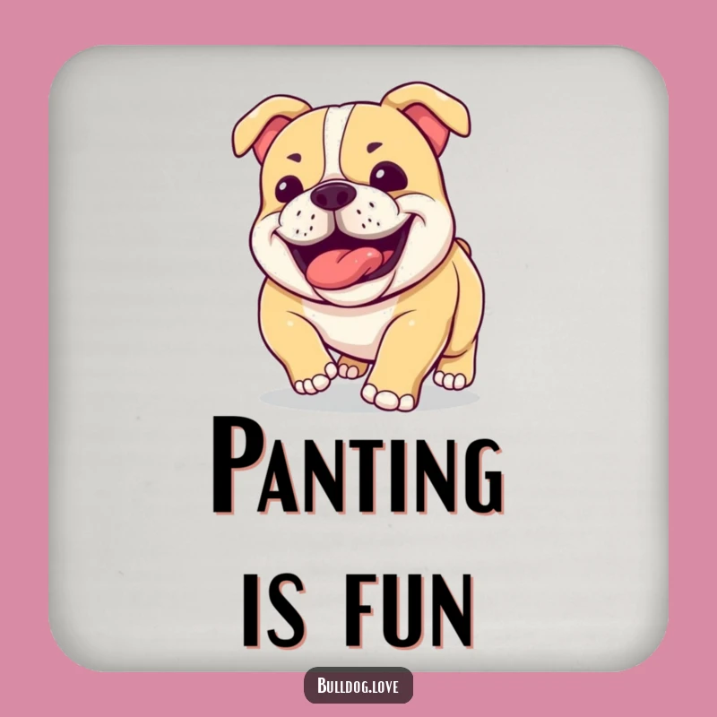 Funny Bulldog Jowls Panting Coaster: Protect Surfaces Humorously