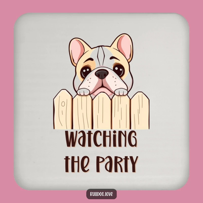 Funny Bulldog Peeking Coaster: Curious Protection, Perfect Tabletop Gift