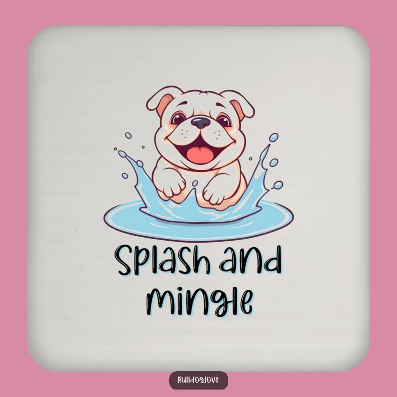 Funny Bulldog Puddle Coaster: Splashy Dog Protection, Perfect Tabletop Gift