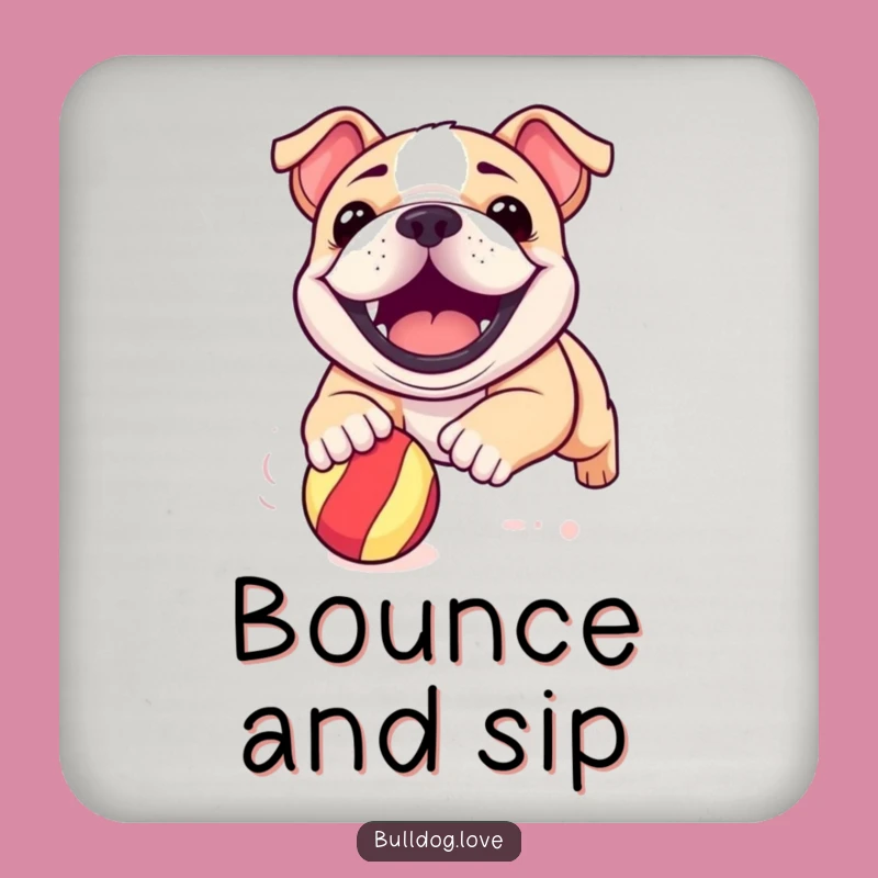 Funny Bulldog Pup Coaster: Grinning Dog Protection, Perfect Tabletop Gift