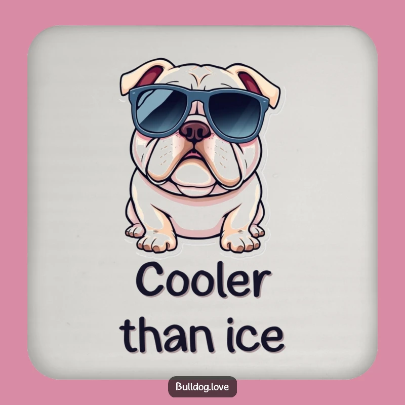 Funny Bulldog Sunglasses Drink Coasters: Cool Protection with Style