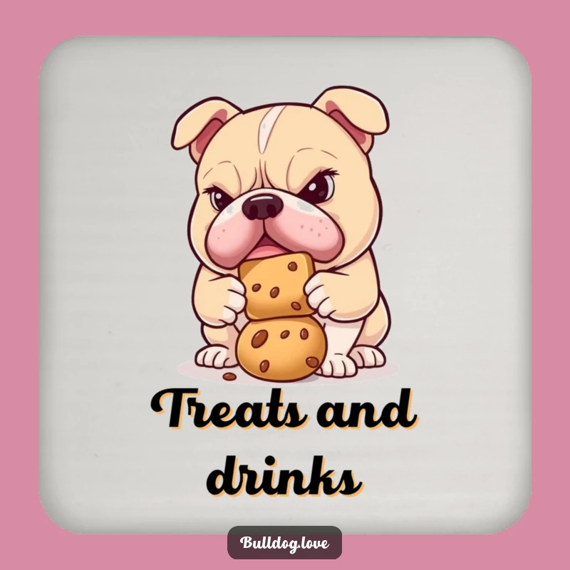 Funny Determined Bulldog Treat Balance Coaster: Protect Surfaces