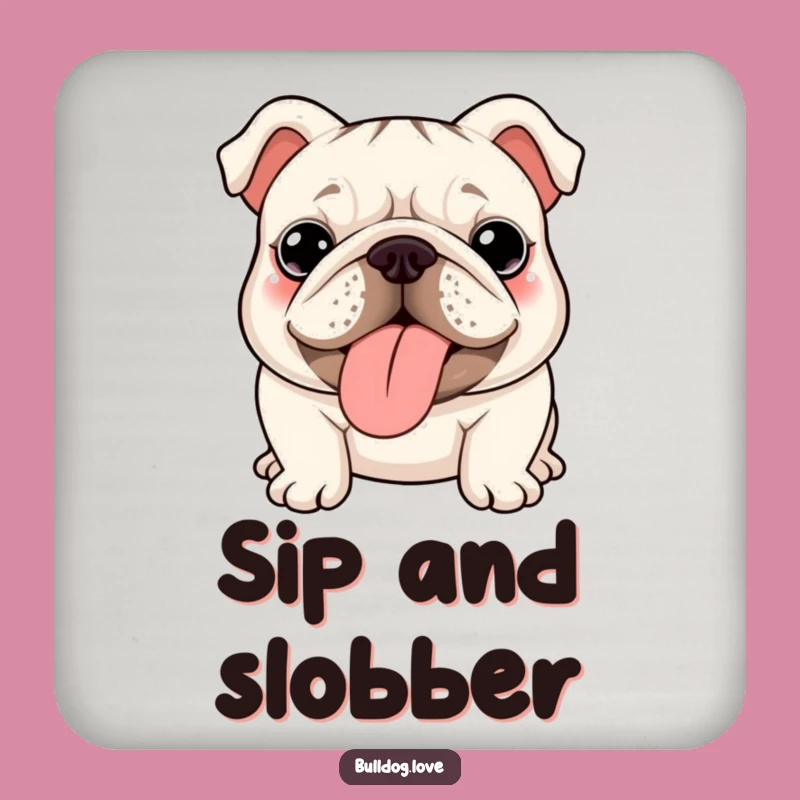 Set of Funny Kawaii Bulldog Wrinkles Coasters - Cute Table Gift
