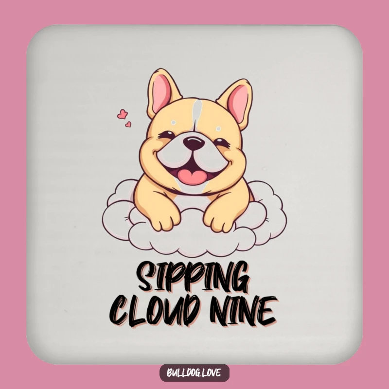 Funny Happy Sigh Bulldog Coaster - Protect Surfaces with Dreamy Art, Perfect Gift