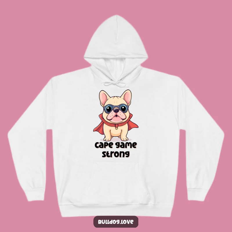 Cozy Funny Kawaii Bulldog Superhero Hoodie - Your Warmest, Cutest Companion!