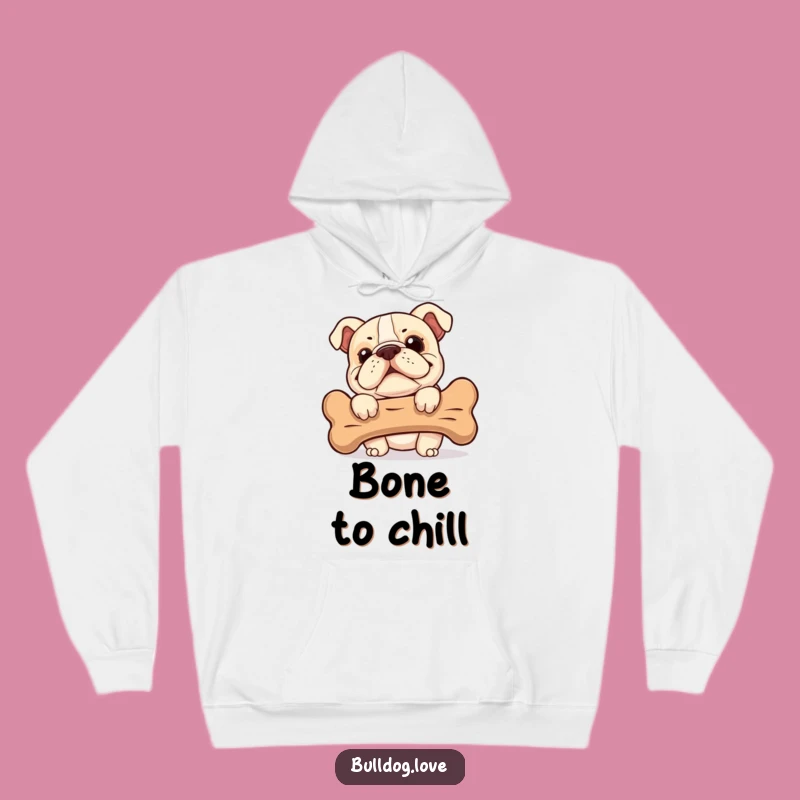 Funny Bulldog Hoodie: Cheeky Pup's Bone Secret, Cozy & Hilarious Winter Wear, Perfect Gift!