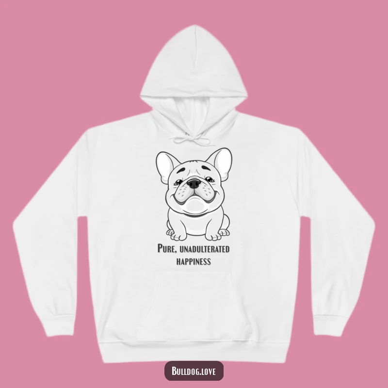 Funny Kawaii Bulldog Hoodie: Cozy Goofy Grin Floppy Ears Gift