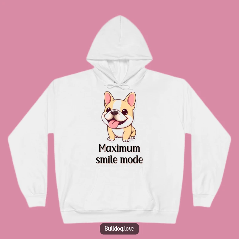 Cozy Funny Kawaii Bulldog Smile Hoodie - Your Warmest, Happiest Companion!